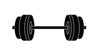 Barbell fitness equipment silhouette vector  