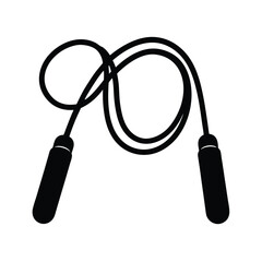 Jump rope fitness training equipment silhouette  