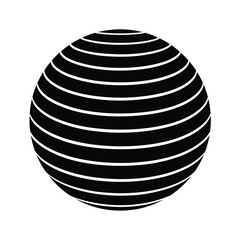 Striped sphere minimal abstract silhouette  