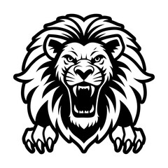 A glyph style icon showing a lion logo
