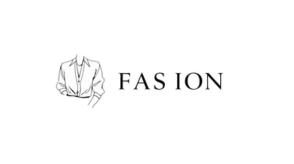 Minimalist fashion illustration featuring a sketched shirt and the word 