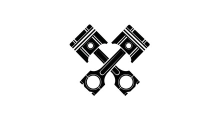 Two pistons crossed, creating a graphic element on a white background.