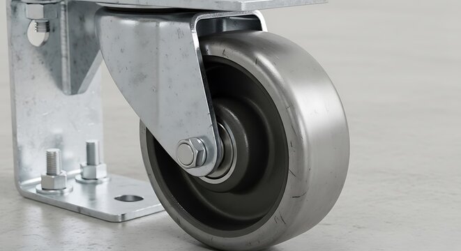 Close-up of a Heavy Duty Caster Wheel for Industrial Use.