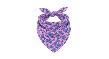 Isolated bandana headwrap with floral print for stylish accessory, fashion headwear, style