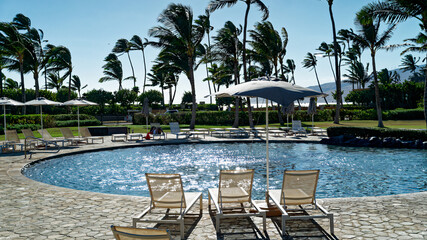 プールサイドのリラックス