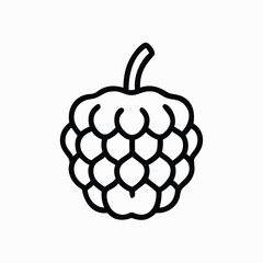 Illustration of a custard apple in black lines