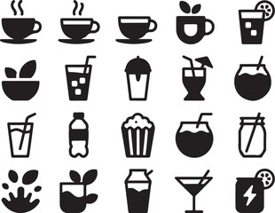 Drinks assortment in trendy minimalist black design