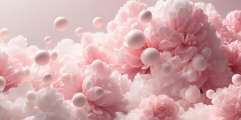 Obraz premium Soft pink swirling clouds on white background