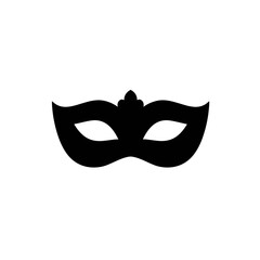 Decorative masquerade mask icon in black for festive design