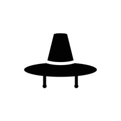 Sombrero icon in black for cultural or festive vector design