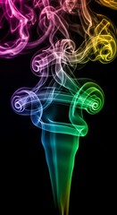 Obraz premium Colorful Smoke Art - A Mesmerizing Display of Light and Color.