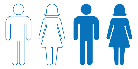 Restroom icon with male and female symbols.