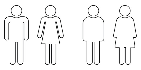 Man and woman line icon , vector illustration .