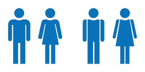 Restroom icon with male and female symbols.
