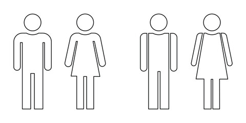 Man and woman line icon , vector illustration .