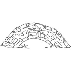 Old stone bridge vector illustration element  design template suitable for learning to color