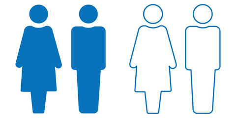 Restroom icon with male and female symbols.