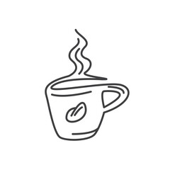 doodle coffe cup line  vector illustration design