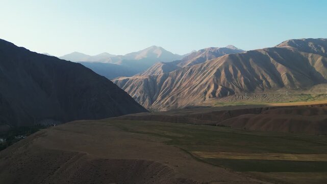 aerial view of Kyzyl Oi Village, Kyrgyzstan - 25th august 2025