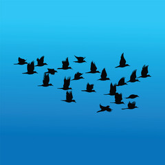 Flying bird silhouette vector illustration for art projects and graphic design.