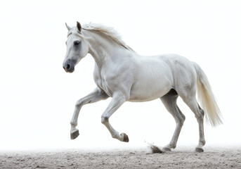Obraz premium A professional photographer's studio-quality image of a white horse