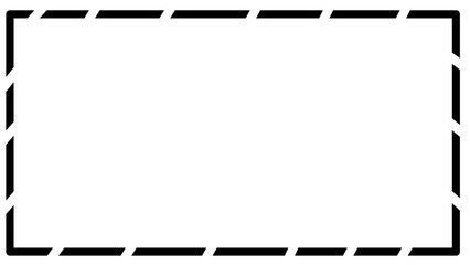 Dashed line frame on transparent background, simple border, minimalist design
