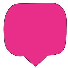 Dark pink speech bubble, comic element, minimal design