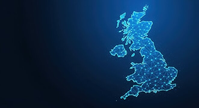 Digital network map of the United Kingdom and Ireland