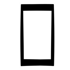 Drawing of a smartphone, tech icon, simple design