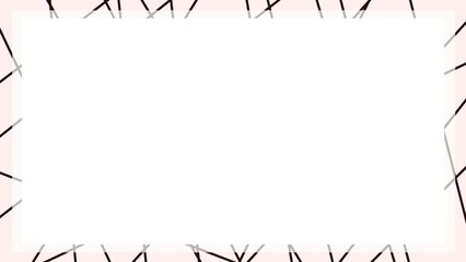 Frame from intersecting straight lines on pink background, geometric pattern, minimal design