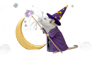 Mouse wears a cute outfit, isolated on a transparent background PNG