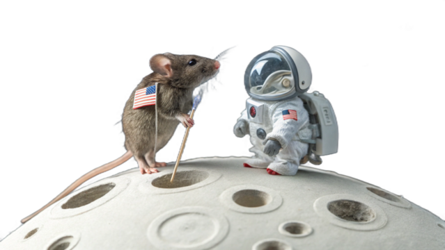 Mouse wears a cute outfit, isolated on a transparent background PNG