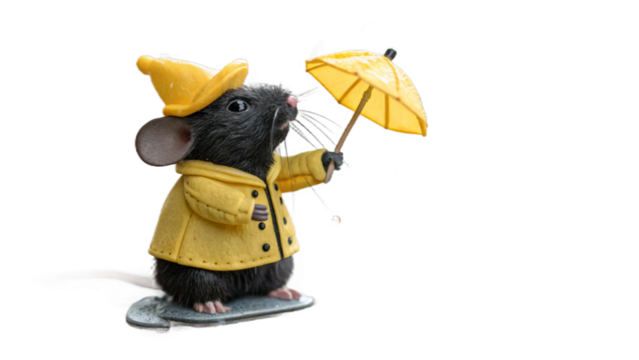 Mouse wears a cute outfit, isolated on a transparent background PNG