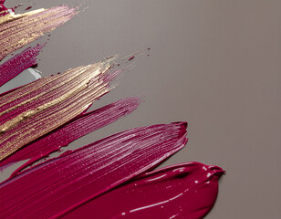 Molten Crimson and Gold Abstract Flow &mdash; Metallic Liquid Art in Motion