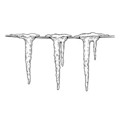 Hanging icicles sketch in black for winter and seasonal design