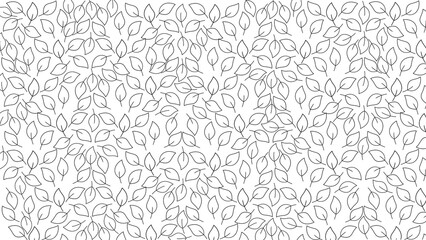 Hand-drawn leaves forming a pattern on transparent background, botanical design, decorative motif