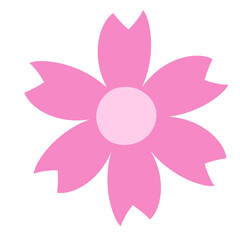 Hand-drawn pink cherry blossom, floral symbol, whimsical design