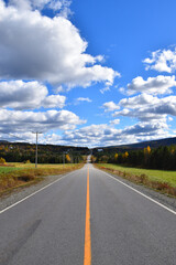 A countryside road in autumn, Saint-Paul, Québec, Canada