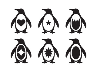 Naklejka premium Penguin Silhouette Vector Animals Emblem Collection