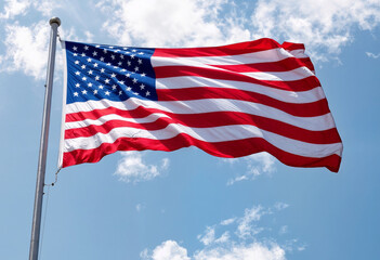 american flag waving in the wind, 3d render