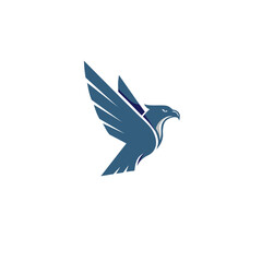 Modern Eagle Logo Design Vector - Minimalist Flying Bird Symbol 