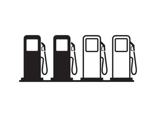 Gas Pump Silhouette Collection: Fuel Station Automotive Vector