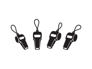 Whistle Silhouette Collection: Sports Equipment Vector Design