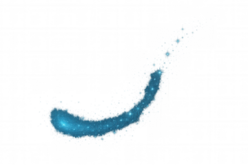 Vibrant blue glitter checkmark symbol on a transparent background, representing success, finishing touch, or accuracy