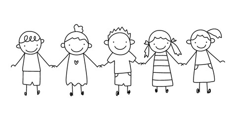 Universal children's day elements vector illustration whimsical