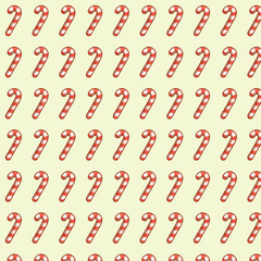 Seamless vector cute pattern with Christmas candy cane