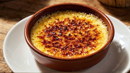 Indulge in the rich, creamy custard with a perfectly caramelized sugar crust of this exquisite dessert.