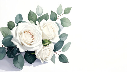 A white rose on white background