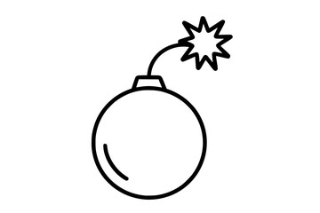 Outline bomb icon with lit fuse
