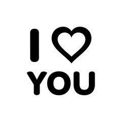 "I Love You" Text with Heart Symbol Vector & Clip Art